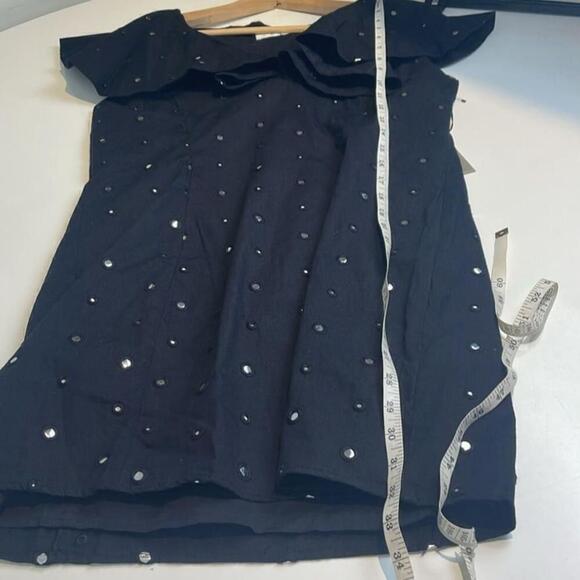 LOVERS + FRIENDS Lulu Mirror Ruffle Black Mini Dress Size Medium New - Picture 9 of 10
